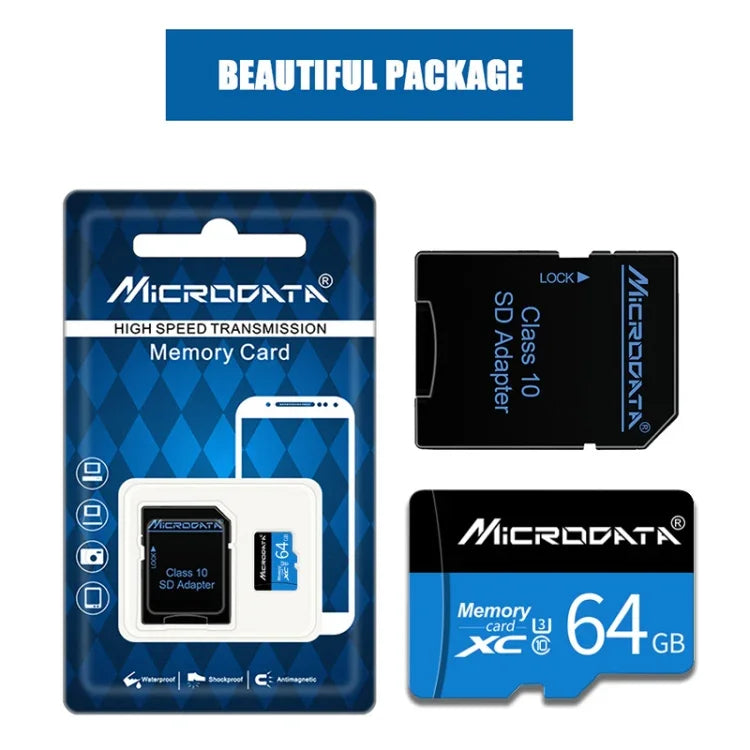 MICRODATA 64GB U3 青黒 TF（Micro SD）メモリーカード、64GB