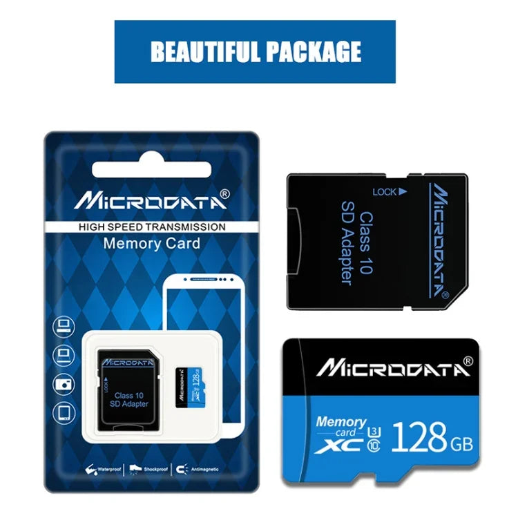MICRODATA 128GB U3 青黒 TF（Micro SD）メモリーカード、128GB