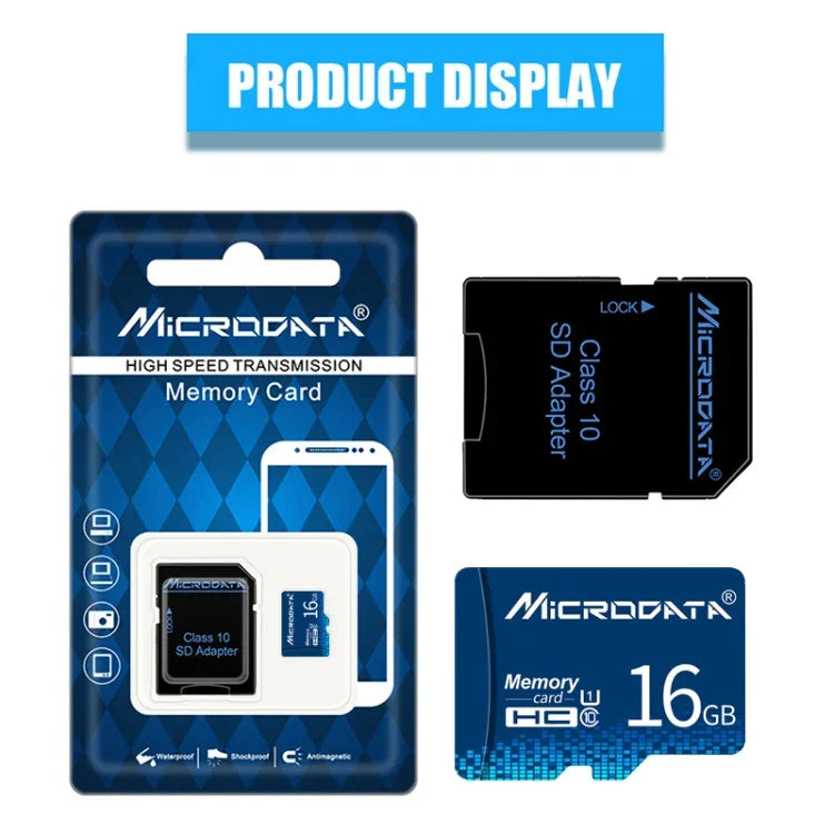 MICRODATA 16GB U1 ブルー TF（Micro SD）メモリーカード、16GB