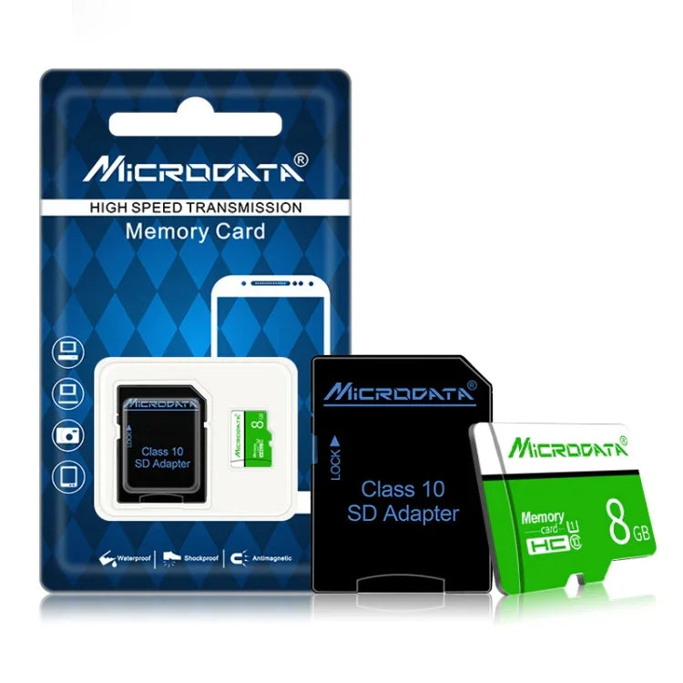 MICRODATA 8GB U1 緑白 TF（Micro SD）メモリーカード、8GB