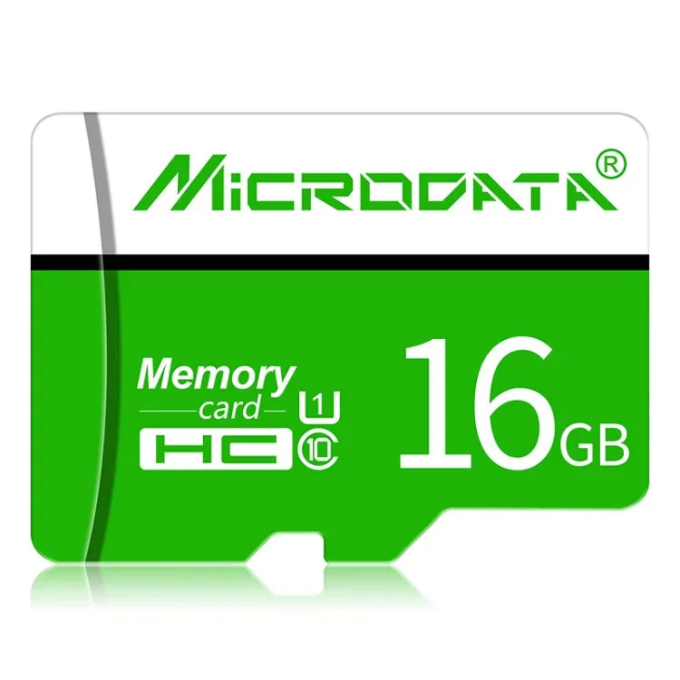 MICRODATA 16GB U1 グリーン＆ホワイト TF（マイクロSD）メモリーカード、16GB