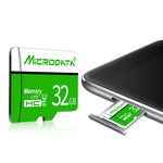 MICRODATA 16GB U1 グリーン＆ホワイト TF（マイクロSD）メモリーカード、16GB