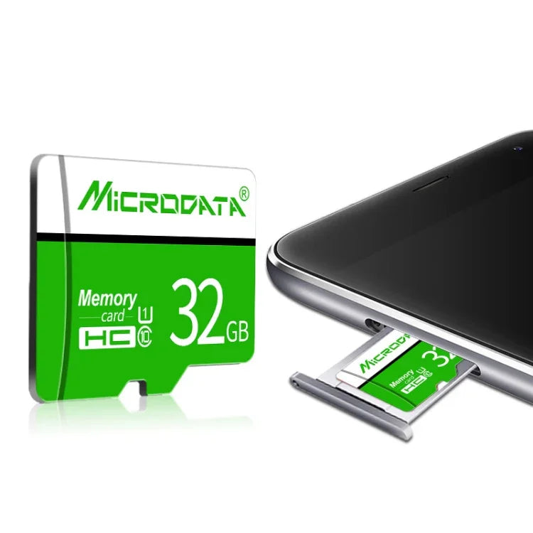 MICRODATA 16GB U1 グリーン＆ホワイト TF（マイクロSD）メモリーカード、16GB