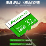 MICRODATA 16GB U1 グリーン＆ホワイト TF（マイクロSD）メモリーカード、16GB