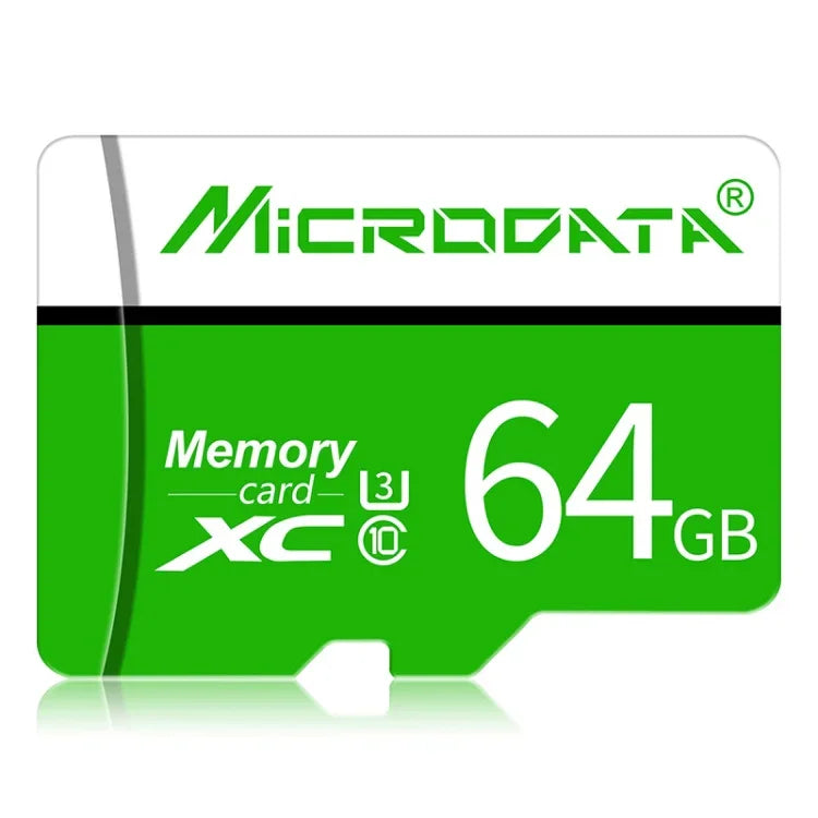 MICRODATA 64GB U3 グリーン＆ホワイト TF(Micro SD) メモリーカード, 64GB