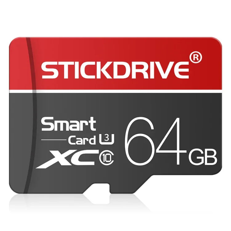 STICKDRIVE 64GB U3 ホワイトライン レッド＆ブラック TF(Micro SD) メモリーカード, 64GB