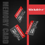 STICKDRIVE 64GB U3 ホワイトライン レッド＆ブラック TF(Micro SD) メモリーカード, 64GB