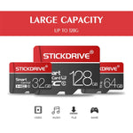 STICKDRIVE 128GB U3 ホワイトライン レッド＆ブラック TF(Micro SD) メモリーカード, 128GB