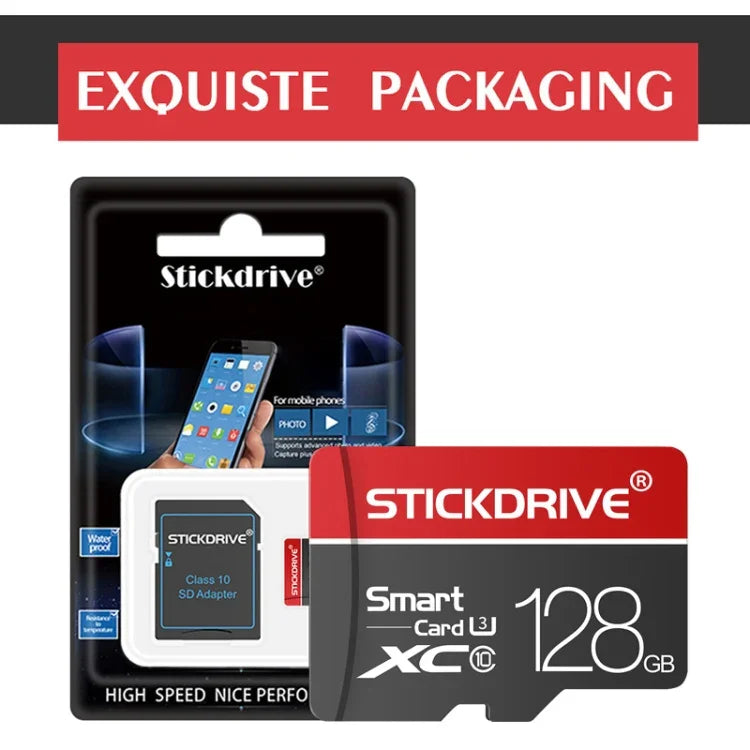 STICKDRIVE 128GB U3 ホワイトライン レッド＆ブラック TF(Micro SD) メモリーカード, 128GB