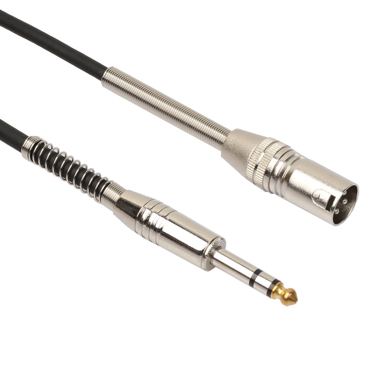 30cm XLR 3ピンオス to 1/4インチ（6.35mm）メスプラグステレオマイクオーディオコードケーブル、BK2077KM