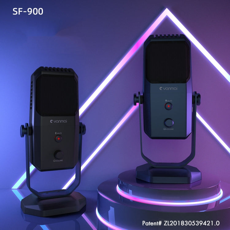 Yanmai SF-900 多機能 四指向性 スタジオ録音用コンデンサーマイク デスクトップスタンド付き