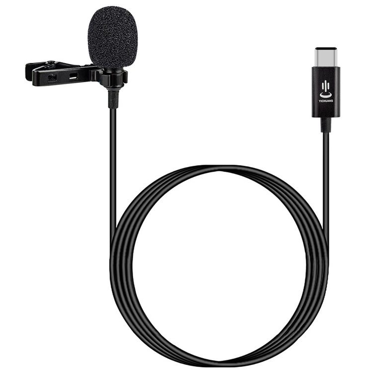 YICHUANG YC-LM10 USB-C / Type-C インテリジェントノイズリダクションコンデンサラベリアマイク、ケーブル長: 1.5m、YC-LM10