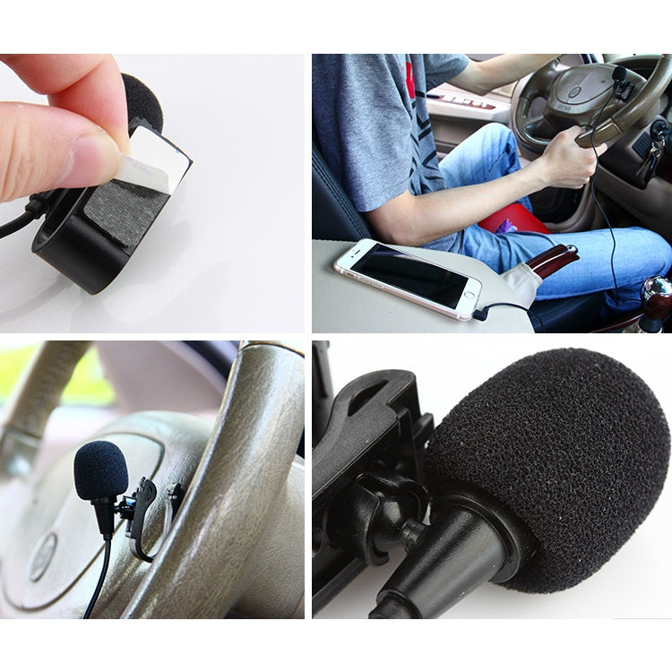ZJ025MR 貼り付けクリップオン ラベリア 2.5mmジャック モノマイクロフォン 車用GPS / Bluetooth対応オーディオ DVD外部マイク、ケーブル長: 3m、2.5mmジャック モノ