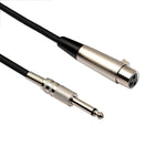 10m XLR 3ピン メス to 1/4インチ (6.35mm) モノラルシールドマイクケーブル、長さ: 10m