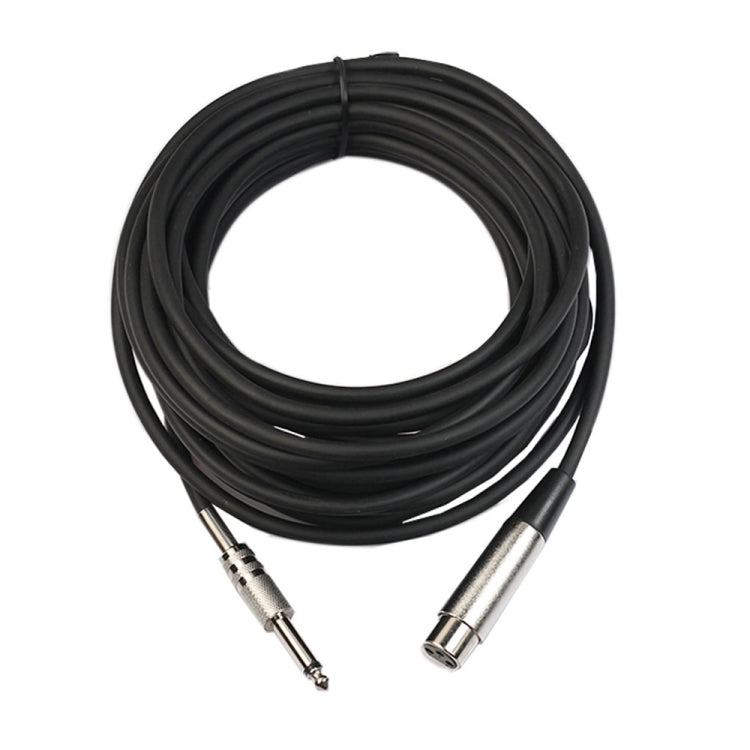 10m XLR 3ピン メス to 1/4インチ (6.35mm) モノラルシールドマイクケーブル、長さ: 10m