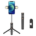 Bluetoothリモコン付きデュアルフィルライト三脚セルフィースティック、デュアルフィルライト（ブラック）、デュアルフィルライト（グリーン）、デュアルフィルライト（レッド）、デュアルフィルライト（イエロー）