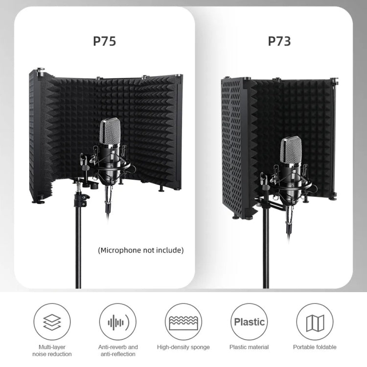 XTUGA P75折りたたみ式録音用マイク隔離シールド、P75