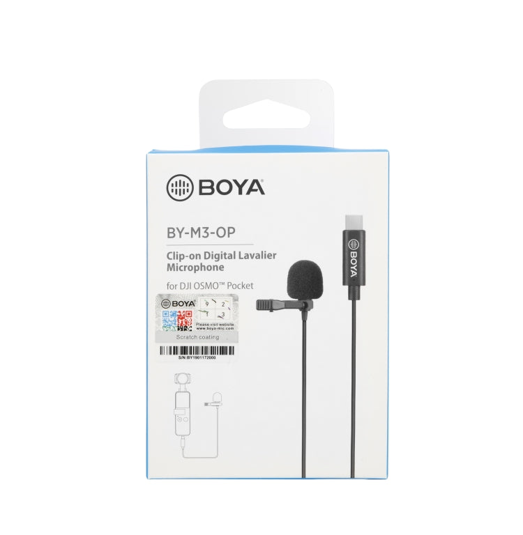 BOYA BY-M3-OP DJI OSMO Pocket用クリップオンデジタルラベリアマイクロフォン、BY-M3-OP