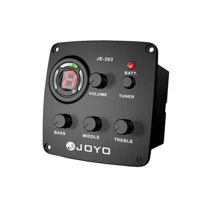 JOYO JE-303 ギターピックアップ 3バンドEQ プリアンプ チューナーピックアップ イコライザー チューニング機能付き, JE-303