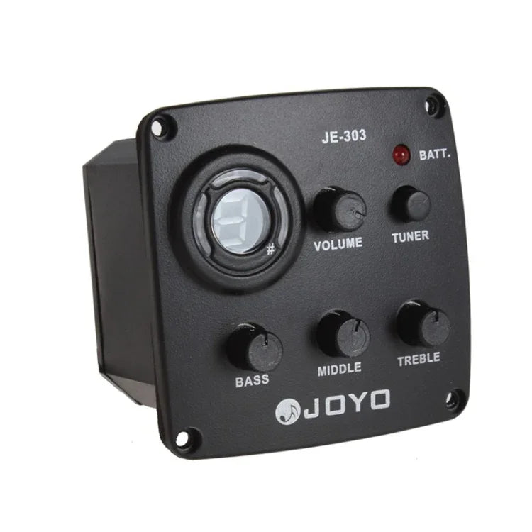 JOYO JE-303 ギターピックアップ 3バンドEQ プリアンプ チューナーピックアップ イコライザー チューニング機能付き, JE-303