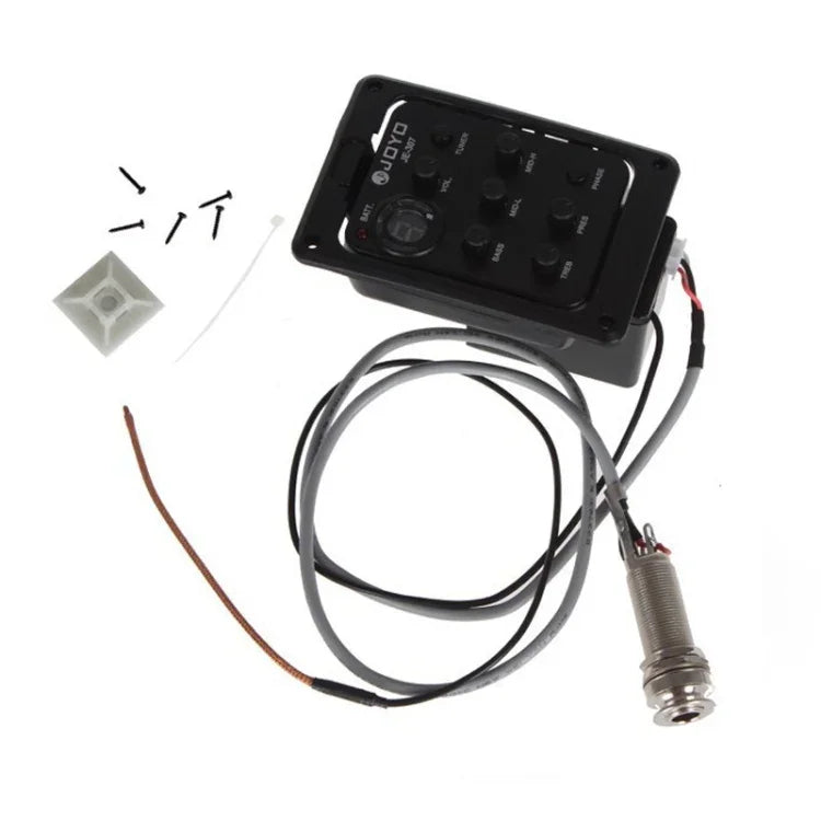 JOYO JE-307 ギターピックアップ 5バンドイコライザー フォークギターEQ アコースティックギター用ピックアップ プリアンプ 電子デジタルチューナー, JE-307