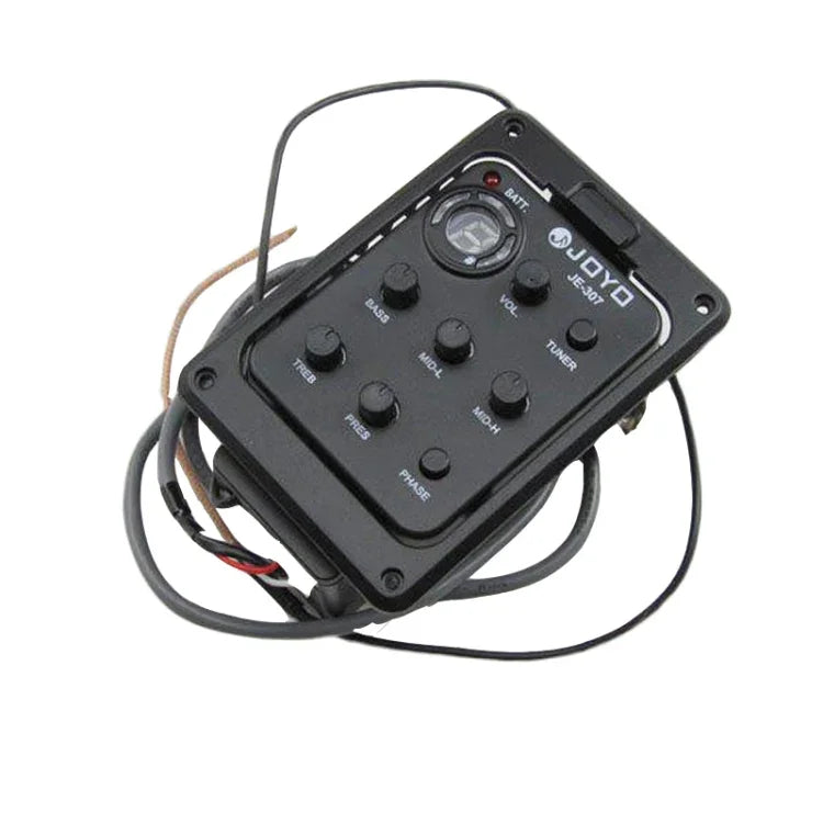 JOYO JE-307 ギターピックアップ 5バンドイコライザー フォークギターEQ アコースティックギター用ピックアップ プリアンプ 電子デジタルチューナー, JE-307