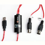 WERSI UM-18 USB MIDIケーブル MidiPort MIDIケーブル 電子ピアノ 電子ドラム 音楽編集用ケーブル、長さ：2m