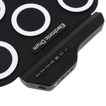 ポータブルシリコン手巻きUSB電子ドラム、USB電子ドラム（ブラック）、電子ドラム（グリーン）