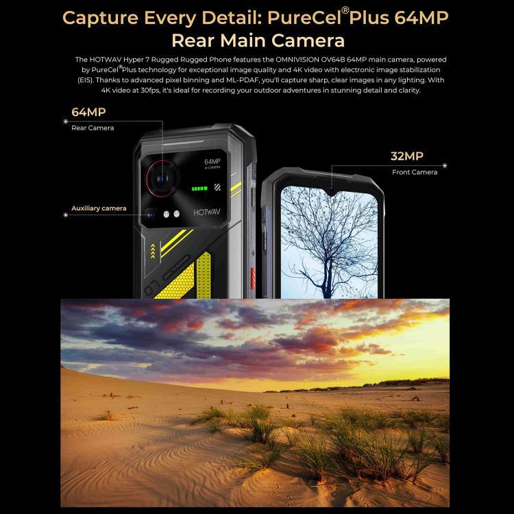 HOTWAV Hyper 7 耐衝撃スマホ、8GB+256GB、10800mAh、6.6インチ、Android 14、MediaTek Dimensity 7050 5G、ネットワーク：5G、OTG、NFC