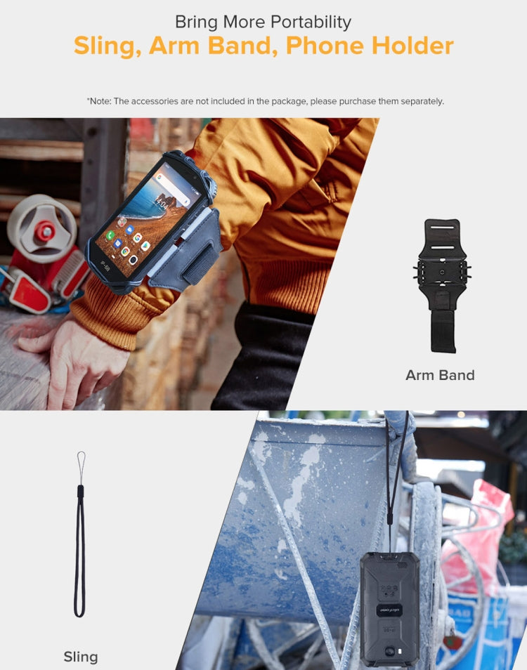 IP68/IP69K防水防塵耐衝撃、顔認証、4000mAhバッテリー、5.0インチAndroid 9.0 MTK6580A/W クアッドコア最大1.3GHz、ネットワーク：3G、Armor X6 2GB+16GB