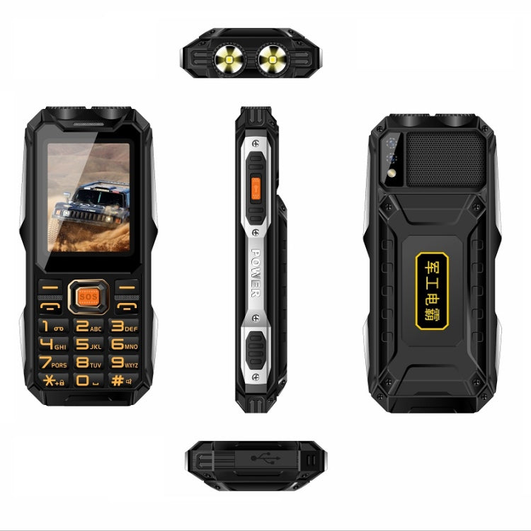 防水・耐衝撃・防塵、16800mAhバッテリー、2.4インチ、21キー、Bluetooth、LED懐中電灯、FM、SOS、デュアルSIM、ネットワーク：2G、Q8 2G