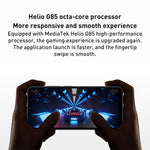 5000mAhバッテリー、顔ID＆指紋認証、6.71インチ MIUI 13 MediaTek Helio G85 オクタコア 最大2.0GHz、ネットワーク：4G、デュアルSIM、Google Play非対応、4GB+128GB