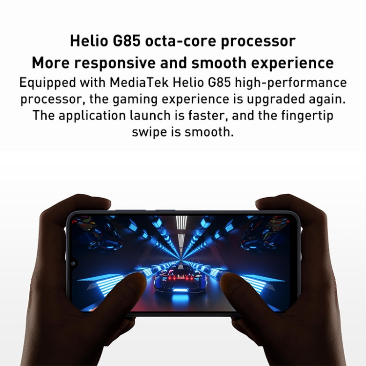 5000mAhバッテリー、顔ID＆指紋認証、6.71インチ MIUI 13 MediaTek Helio G85 オクタコア 最大2.0GHz、ネットワーク：4G、デュアルSIM、Google Play非対応、4GB+128GB