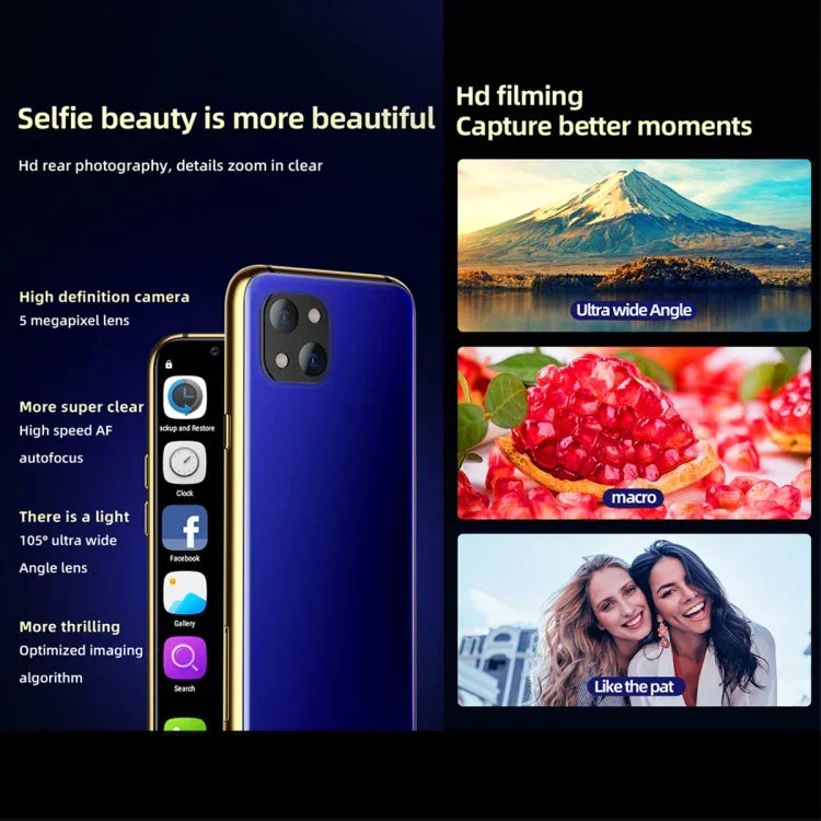 赤外線顔認証、3.46インチ Android 6.0 MTK6737 クアッドコア 最大1.1GHz、BT、WiFi、FM、ネットワーク：4G、GPS、デュアルSIM、3GB+64GB