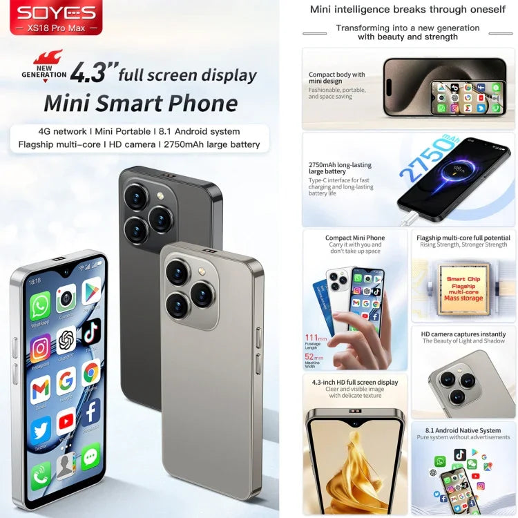 SOYES XS18 Pro Max、2GB+16GB、Face ID、4.3インチ Android 8.1 MTK6737A クアッドコア、ネットワーク：4G、OTG、デュアルSIM、XS18 Pro Max