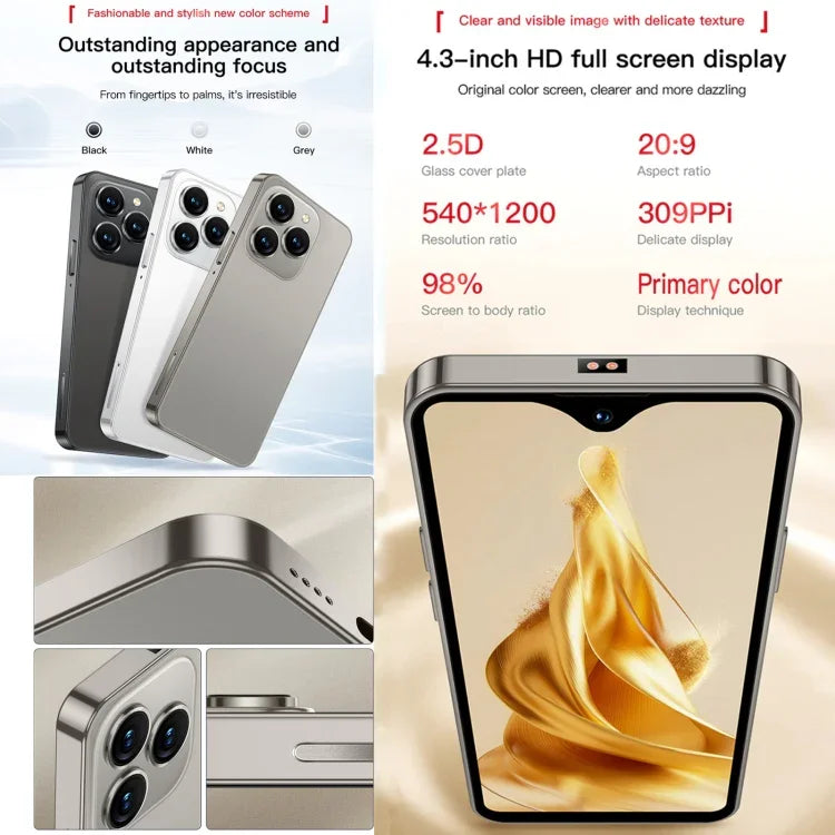 SOYES XS18 Pro Max、2GB+16GB、Face ID、4.3インチ Android 8.1 MTK6737A クアッドコア、ネットワーク：4G、OTG、デュアルSIM、XS18 Pro Max