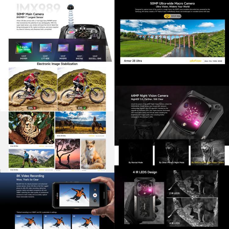 Ulefone Armor 28 Ultra 耐衝撃スマホ、16GB+1TB、ナイトビジョン、10600mAh、6.67インチ、Android 14、MediaTek Dimensity 9300+ オクタコア、ネットワーク：5G、NFC、Armor 28 Ultra