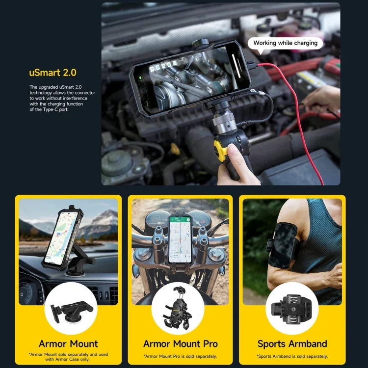 Ulefone Armor 27 ラギッドフォン、12GB+256GB、ナイトビジョン、10600mAh、6.78インチ Android 14 MediaTek Helio G99 オクタコア、ネットワーク：4G、NFC、OTG、Armor 27