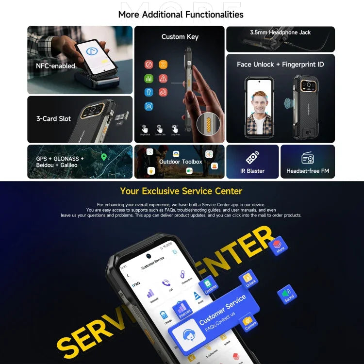 Ulefone Armor 27 ラギッドフォン、12GB+256GB、ナイトビジョン、10600mAh、6.78インチ Android 14 MediaTek Helio G99 オクタコア、ネットワーク：4G、NFC、OTG、Armor 27