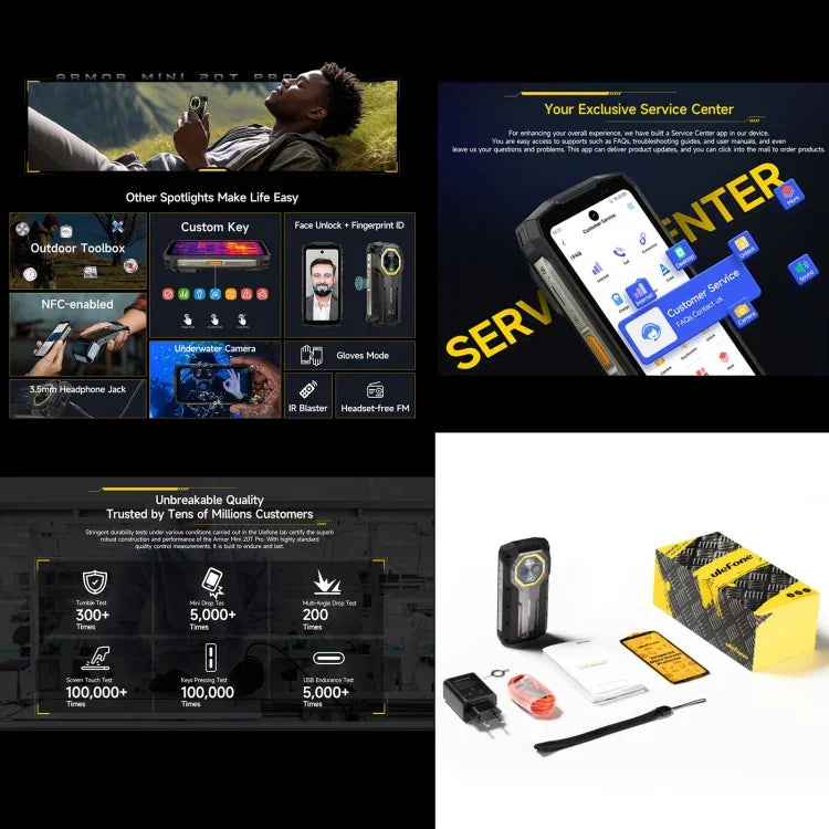 Ulefone Armor Mini 20T Pro、サーマルイメージング、8GB+256GB、IP68/IP69K ラギッドフォン、4.7インチ Android 14 MediaTek Dimensity 6300 5G オクタコア、ネットワーク：5G、NFC、OTG、Armor Mini 20T Pro