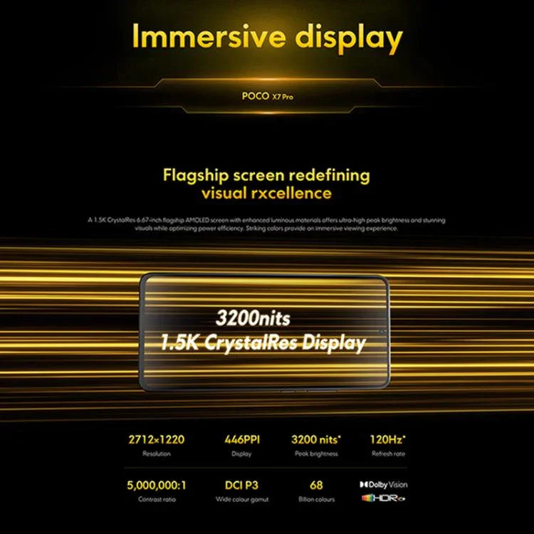 Xiaomi POCO X7 Pro 5G グローバル、12GB+256GB、画面内指紋認証、6.67インチ、Xiaomi HyperOS 2、MediaTek Dimensity 8400-Ultra オクタコア、NFC、ネットワーク：5G、12GB+256GB