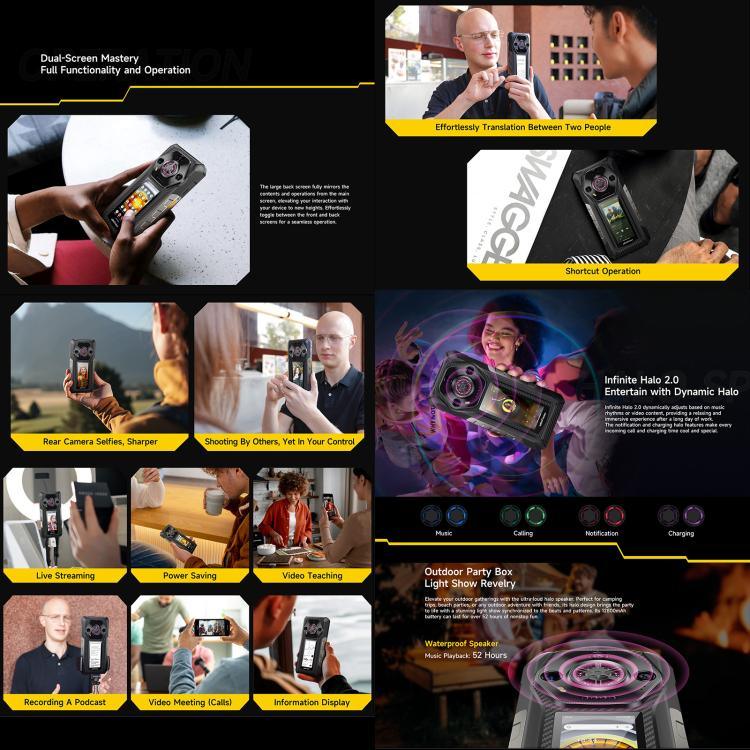 Ulefone Armor 30 Pro 耐衝撃スマホ、16GB+512GB、ナイトビジョン、6.95インチ＋3.4インチ デュアルスクリーン、Android 14、MediaTek Dimensity 7300X オクタコア、ネットワーク：5G、OTG、NFC、Armor 30 Pro