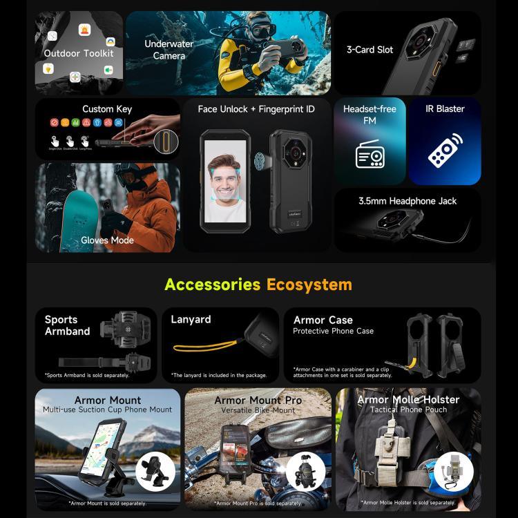 Ulefone Armor X32 Pro 5G、8GB+256GB、ナイトビジョン、IP68/IP69K 耐衝撃スマホ、5.65インチ、Android 14、MediaTek Dimensity 6300 オクタコア、ネットワーク：5G、NFC、OTG、Armor X32 Pro 5G