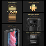 Oukitel WP23 Plus 耐衝撃スマホ、8GB+256GB、6.52インチ、Android 14.0、Unisoc T606 オクタコア、NFC、OTG、ネットワーク：4G、WP23 Plus 8GB+256GB