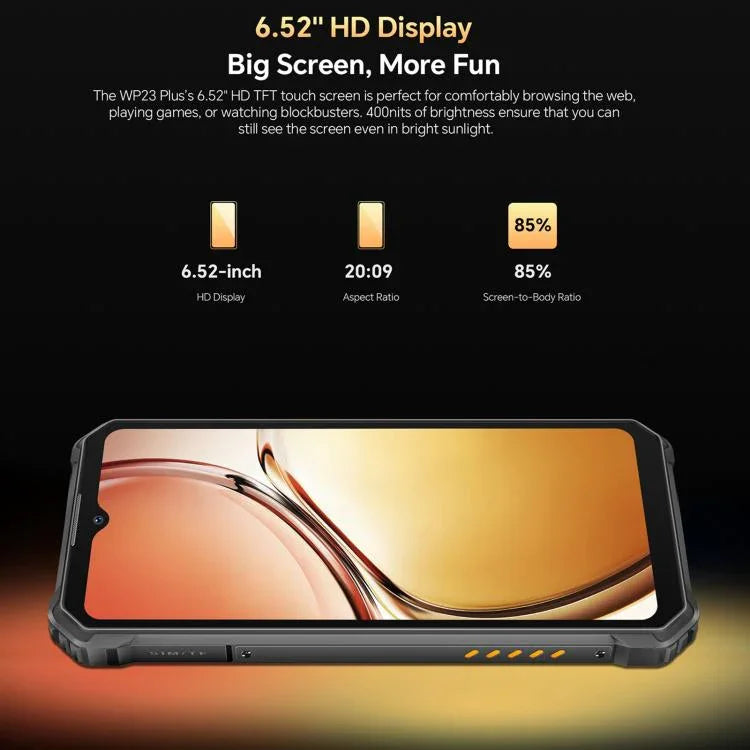 Oukitel WP23 Plus 耐衝撃スマホ、8GB+256GB、6.52インチ、Android 14.0、Unisoc T606 オクタコア、NFC、OTG、ネットワーク：4G、WP23 Plus 8GB+256GB