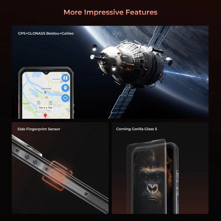 Oukitel WP55 Pro 5G 耐衝撃スマートフォン、16GB+512GB、108MPカメラ、指紋認証、6.6インチ Android 15 MediaTek Dimensity 7025 オクタコア、NFC、OTG、ネットワーク：5G、WP55 Pro