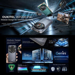 Oukitel WP200 Pro 5G 耐衝撃スマートフォン、24GB+1TB、画面指紋認証、6.7インチ Android 15.0 MTK Dimensity 8200 オクタコア、NFC、OTG、ネットワーク：5G