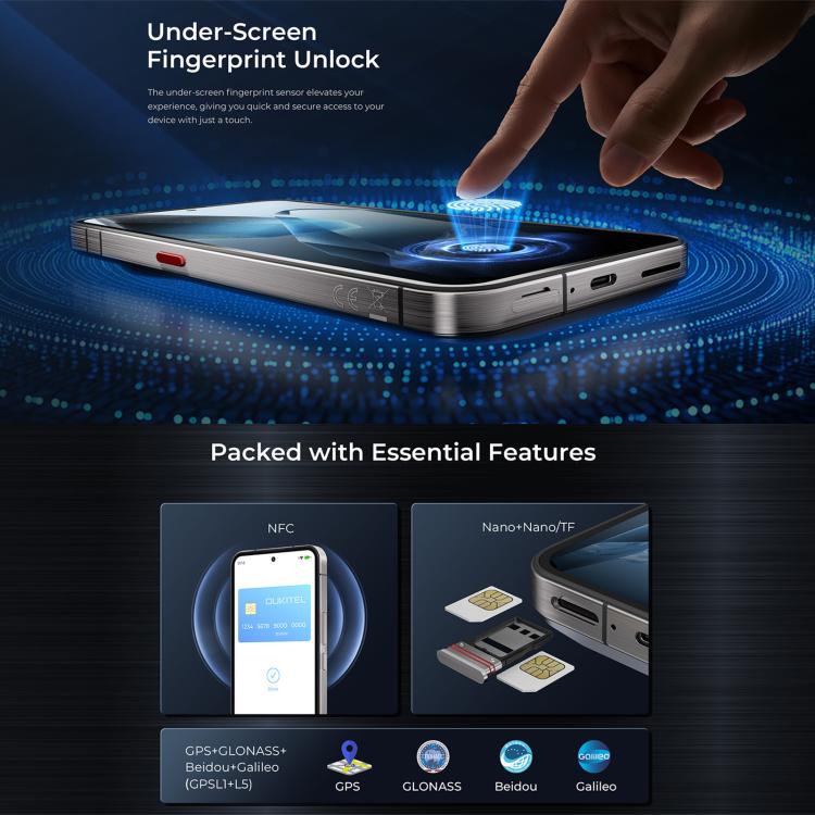 Oukitel WP200 Pro 5G 耐衝撃スマートフォン、24GB+1TB、画面指紋認証、6.7インチ Android 15.0 MTK Dimensity 8200 オクタコア、NFC、OTG、ネットワーク：5G