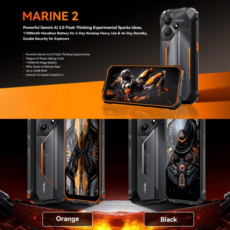 Blackview Oscal Marine 2、4GB+64GB、6.56インチ Android 15 Unisoc UMS9230E T615 オクタコア、ネットワーク：4G、OTG、NFC、4GB+64GB