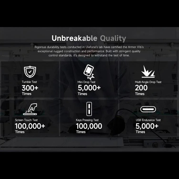 Ulefone Armor X16、6GB+128GB、ナイトビジョン、IP68/IP69K 耐衝撃スマートフォン、6.56インチ Android 15 MediaTek Helio G91 オクタコア、ネットワーク：4G、NFC、OTG、Armor X16、6GB+128GB
